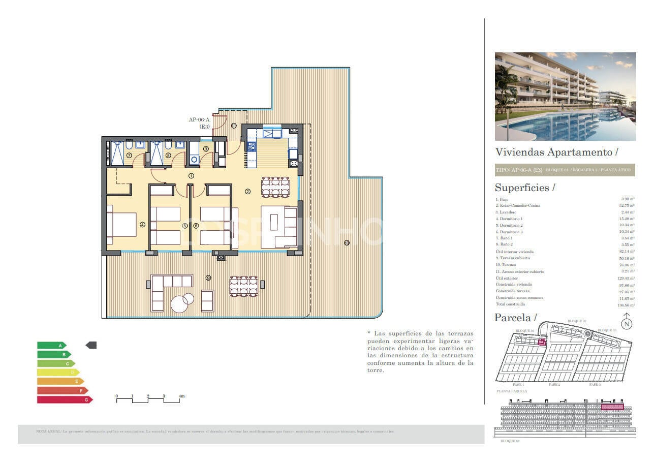 Attico a Mutxamel, Alicante, Spagna 2 camere da letto, 107 mq. N° 121191