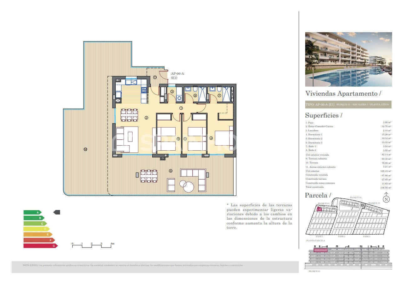 Attico a Mutxamel, Alicante, Spagna 2 camere da letto, 107 mq. N° 121191