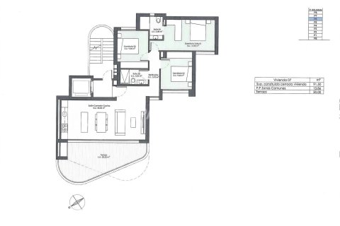 Kattohuoneisto myytävänä Guardamar del Segura, Alicante, Espanja, 3 makuuhuonetta, 91 m2 No. 122464 - kuva 24