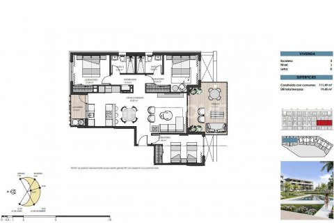 Продажа квартиры в Торре-Пачеко, Мурсия, Испания 3 спальни, 111м2 №121204 - фото 27