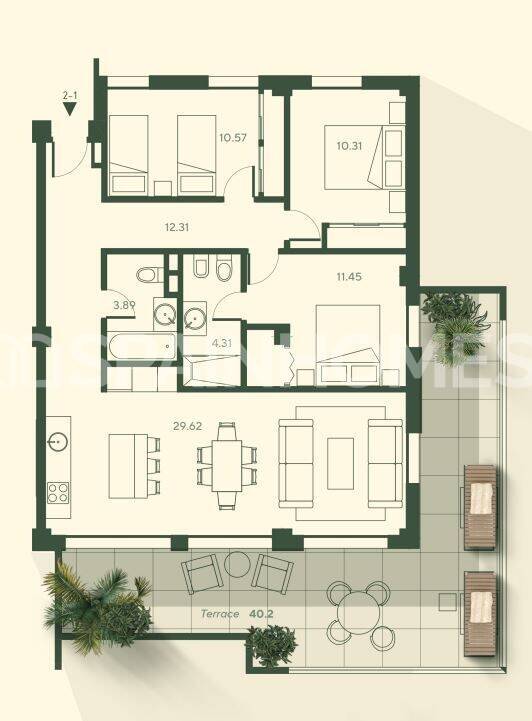 Penthouse in Mijas, Malaga, Spain 3 bedrooms, 77 sq.m. No. 121202