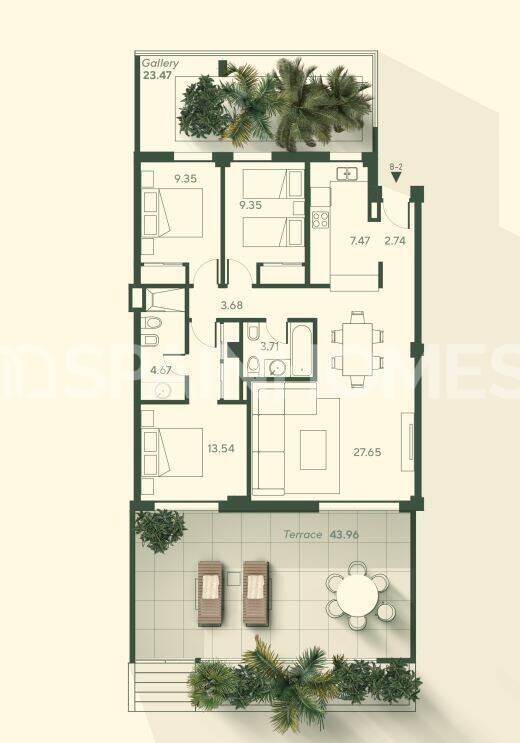 Penthouse in Mijas, Malaga, Spain 3 bedrooms, 77 sq.m. No. 121202