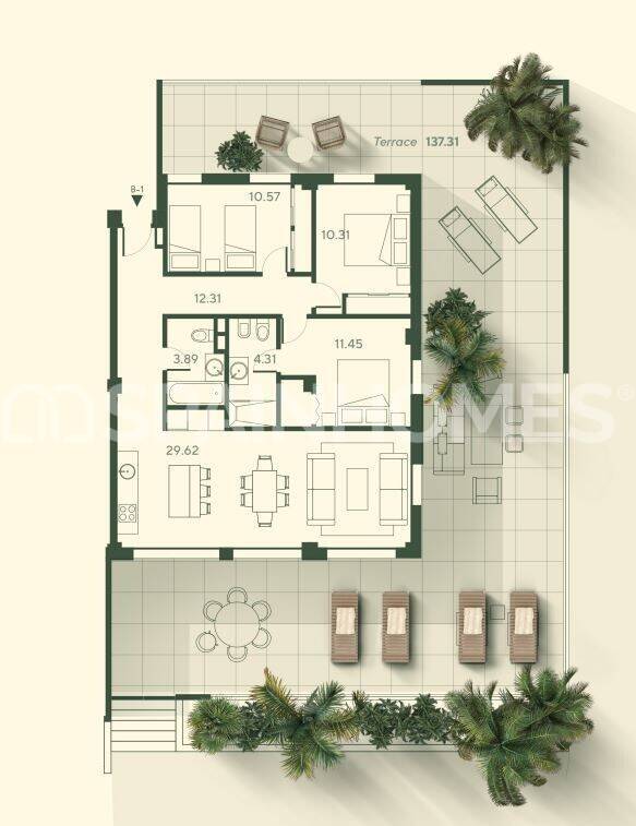 Penthouse in Mijas, Malaga, Spain 3 bedrooms, 77 sq.m. No. 121202