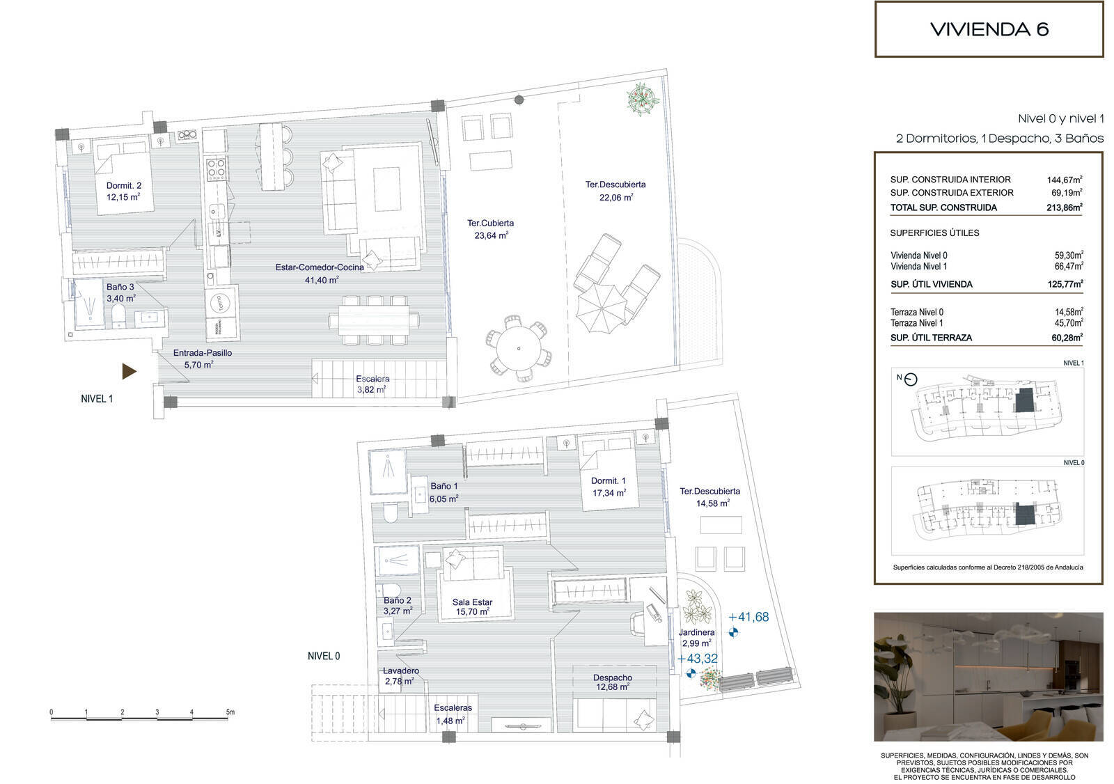 Kattohuoneisto Benalmadena, Malaga, Espanja 3 makuuhuonetta, 136 m2 No. 120852