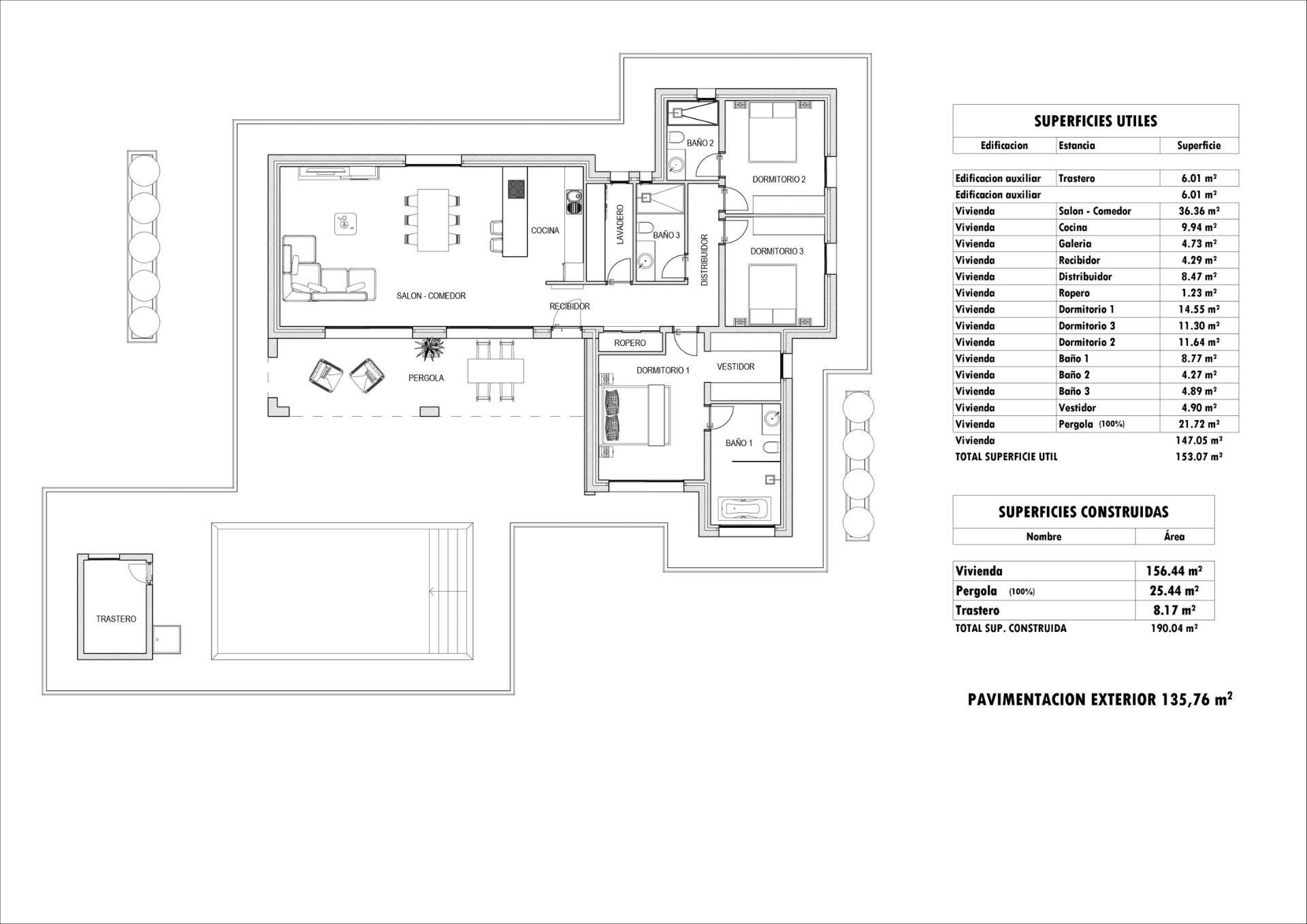 Villa a Aspe, Alicante, Spagna 3 camere da letto, 190 mq. N° 128412