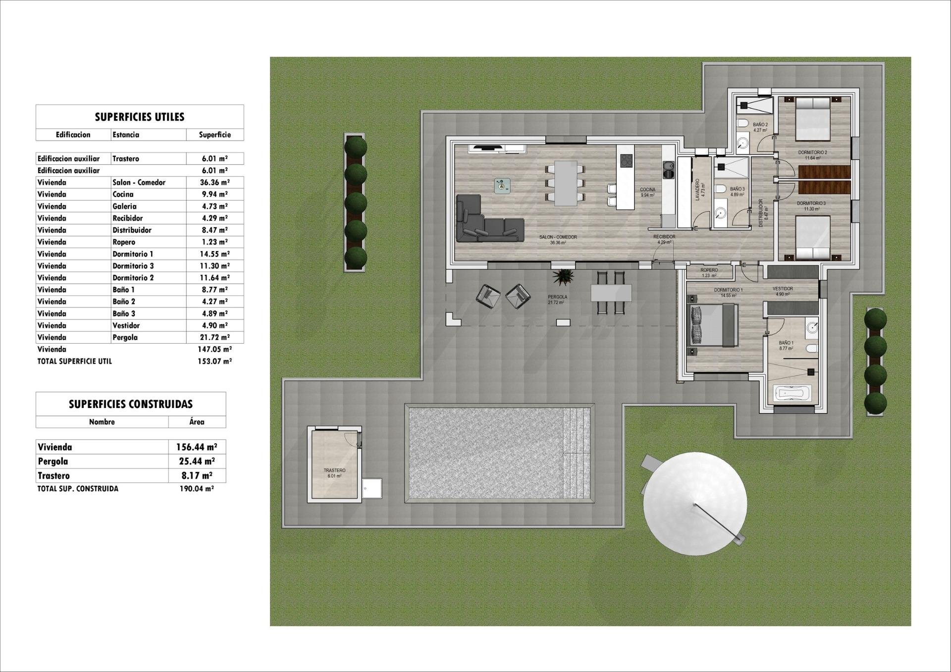 Villa a Aspe, Alicante, Spagna 3 camere da letto, 190 mq. N° 128412